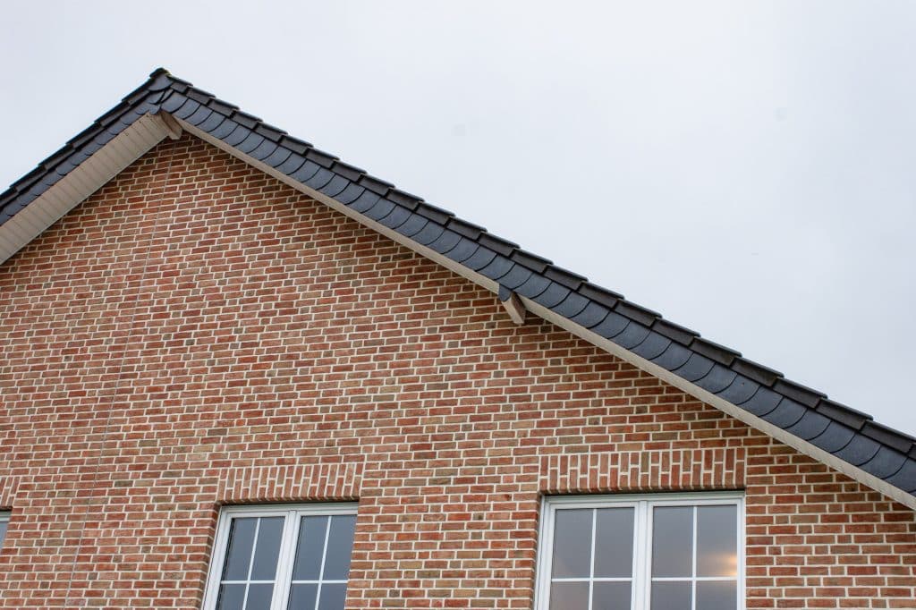 Closeup shot of a brick house
